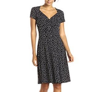 Leota black & white polka dot dress